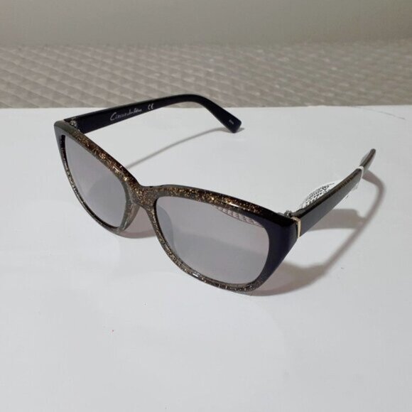 NWT Circus by Sam Edelman black and gold glitter mirrored lens sunglasses - Picture 2 of 7